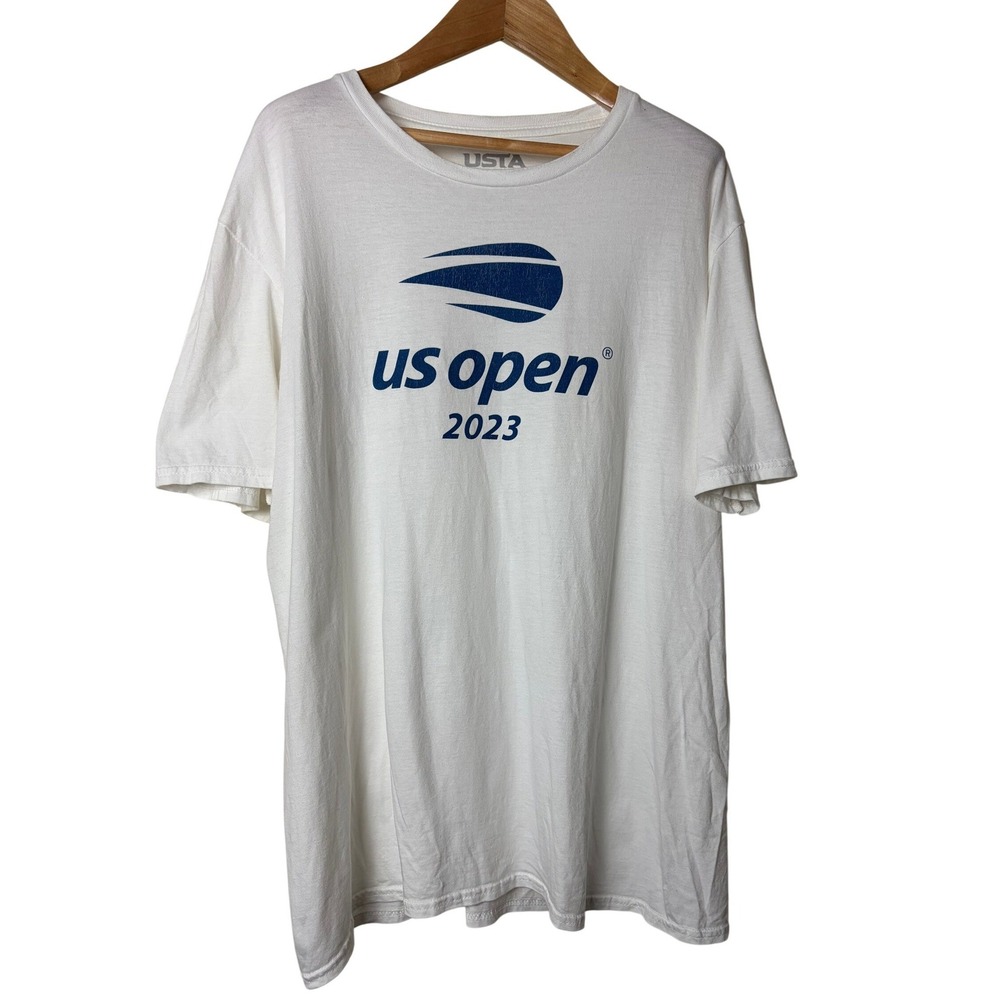 USTA US Open 2023 Tennis Championship Graphic‎ T-Shirt Mens Large White BeOpen